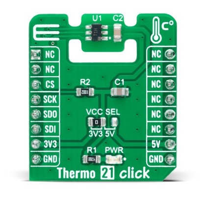 MikroElektronika Thermo 21 Click Temperature Sensor Add On Board for ADT7301 MikroBus