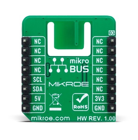 mikroe-4892 MikroElektronika Temperature and Humidity 18 Click Temperature & Humidity Sensor Add On Board for HS3003 MikroBus