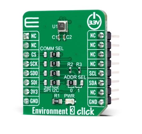 mikroe-4893 MikroElektronika Environment 3 Click Add On Board for BME688 MikroBus