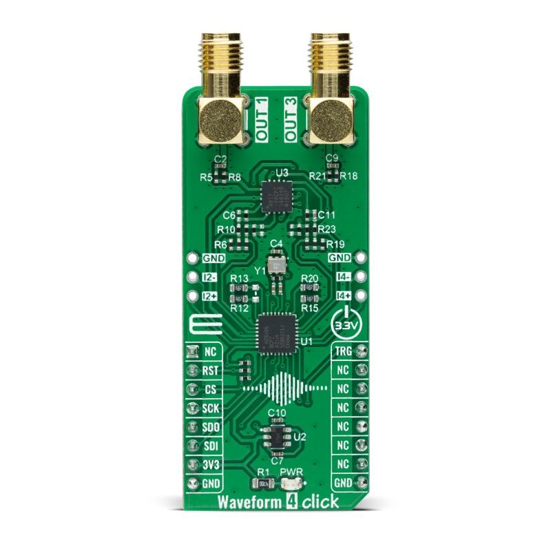 MikroElektronika MIKROE-4908 WaveForm 4 Click DDS Waveform Generator Add On Board for Waveform Generator, SRAM for
