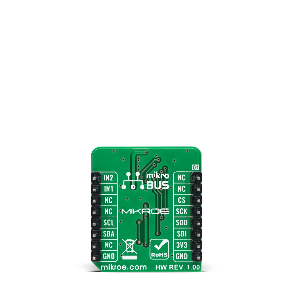 mikroe-4949 MikroElektronika Accel 19 Click Temperature Sensor, Accelerometer Add On Board for LIS2DTW12 mikroBUS Socket