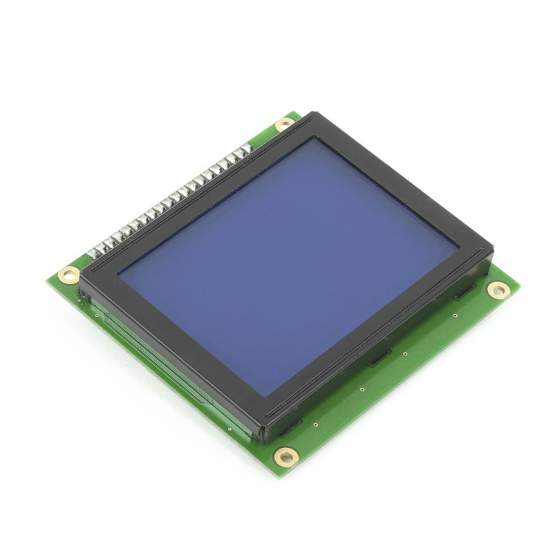 MikroElektronika MIKROE-4 Graphic LCD Display Module 128 x 64 2.8 in LCD Development Board With White Graphics, Blue