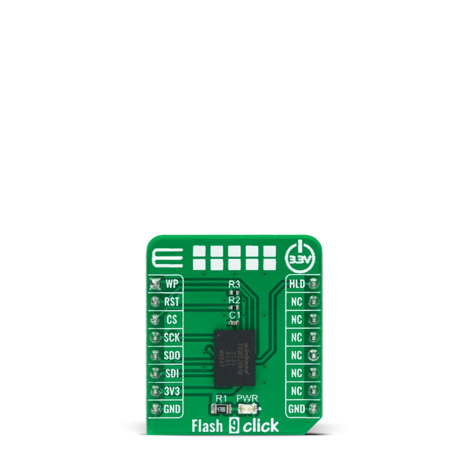 MikroElektronika MIKROE-4987 Flash 9 Click, SPI Add On Board for W25Q02JV for mikroBUS Socket