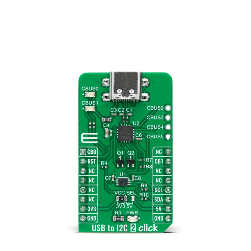 Brand-Rex MIKROE-5065 USB to I2C 2 Click Development Board for FT201X for MikroBus