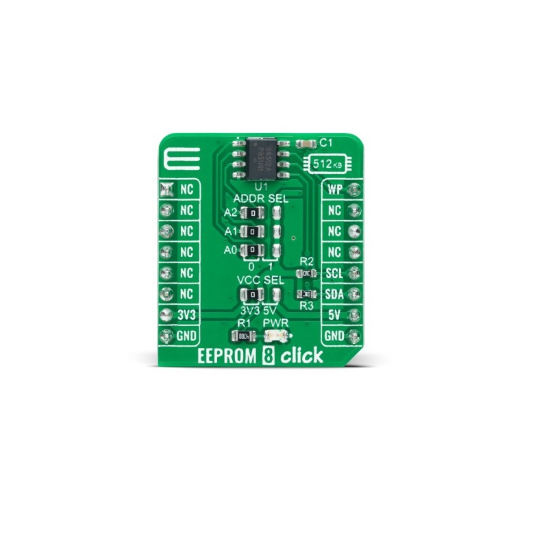 Brand-Rex MIKROE-5073 EEPROM 8 Click, EEPROM Development Board for CAV24C512 for MikroBus