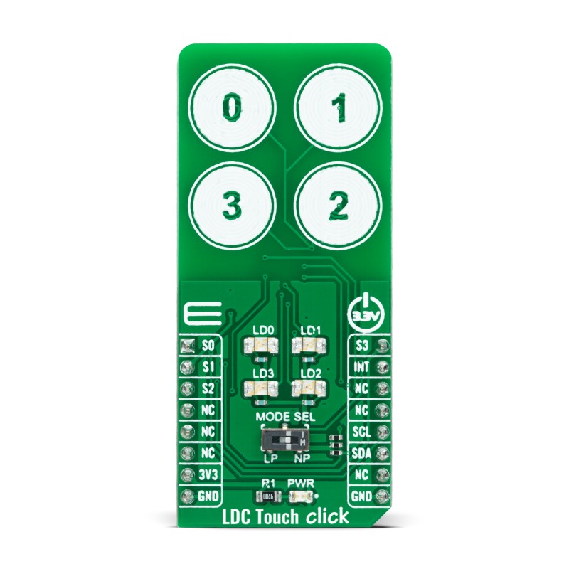 Brand-Rex LDC Touch Click I2C Development Board for LDC3114-Q1 for mikroBUSTM Socket