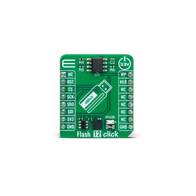MikroElektronika MIKROE-6036 Add-On Board Flash Memory Board for AT25EU0041A for mikroBUS Socket