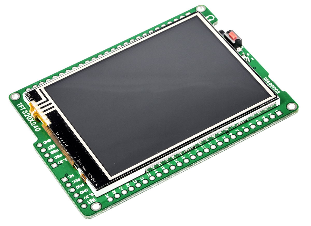 MikroElektronika MIKROE-607 Mikromedia for PIC18F 2.8 in TFT Colour Display Development Board With PIC18F87J50 for