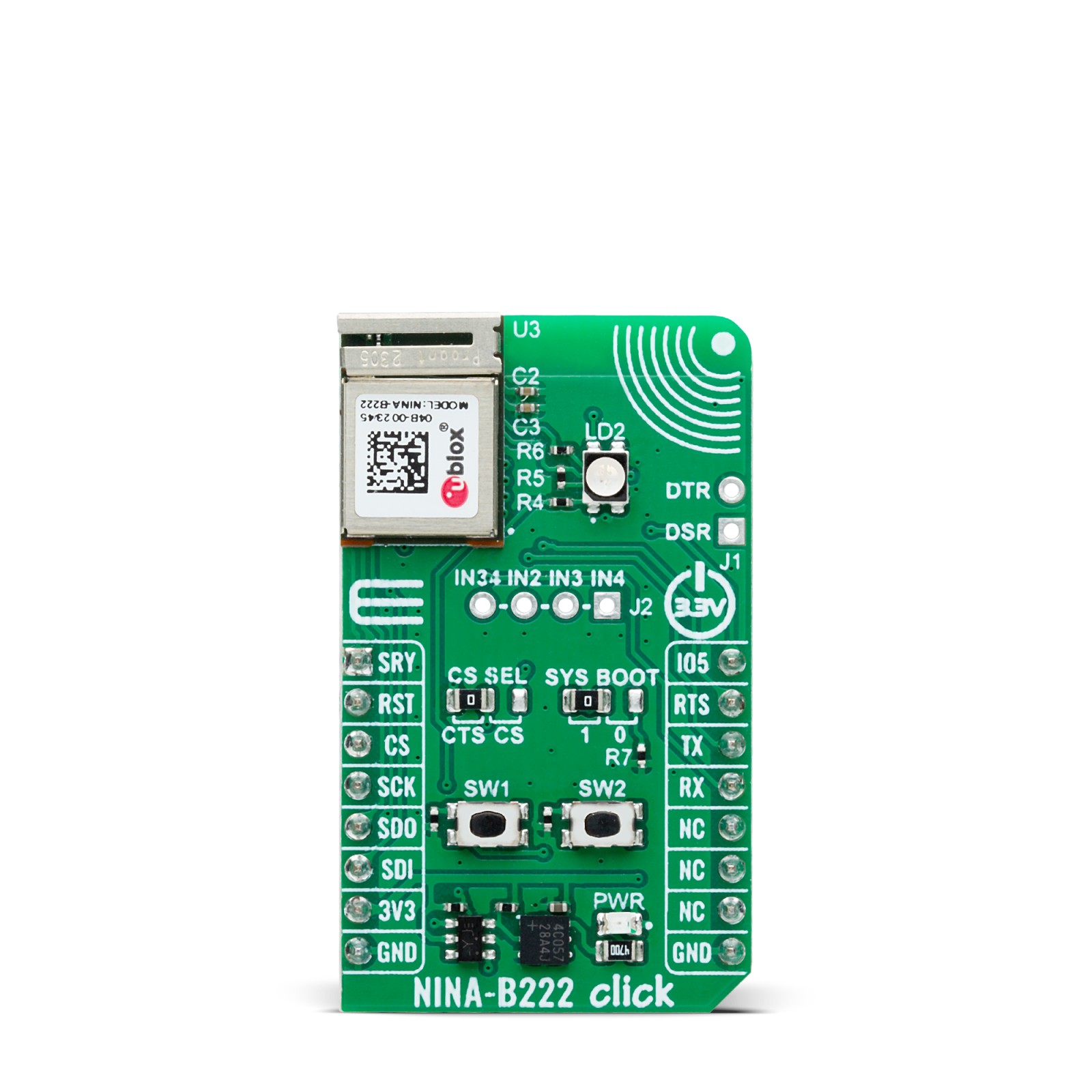 MikroElektronika NINA-B222 Click Evaluation Board GNSS Evaluation Board for Bluetooth Communication MIKROE-6086