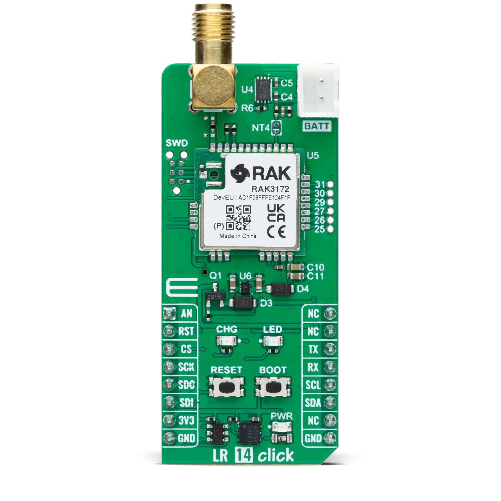 MikroElektronika LR 14 Click RAK3172 LoRa MikroBus Click Board for IoT 868 MHz MIKROE-6303