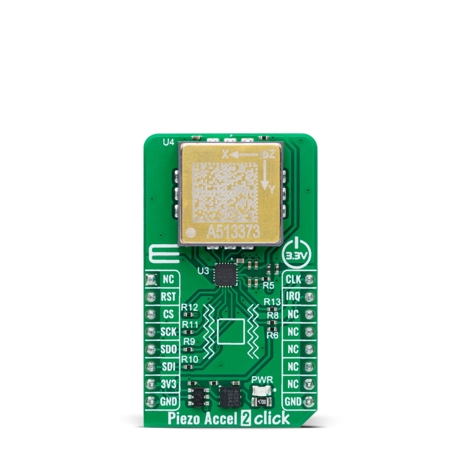 MikroElektronika Piezo Accel 2 Click Vibration Sensor Add On Board for 830M1-0025 Industrial Use