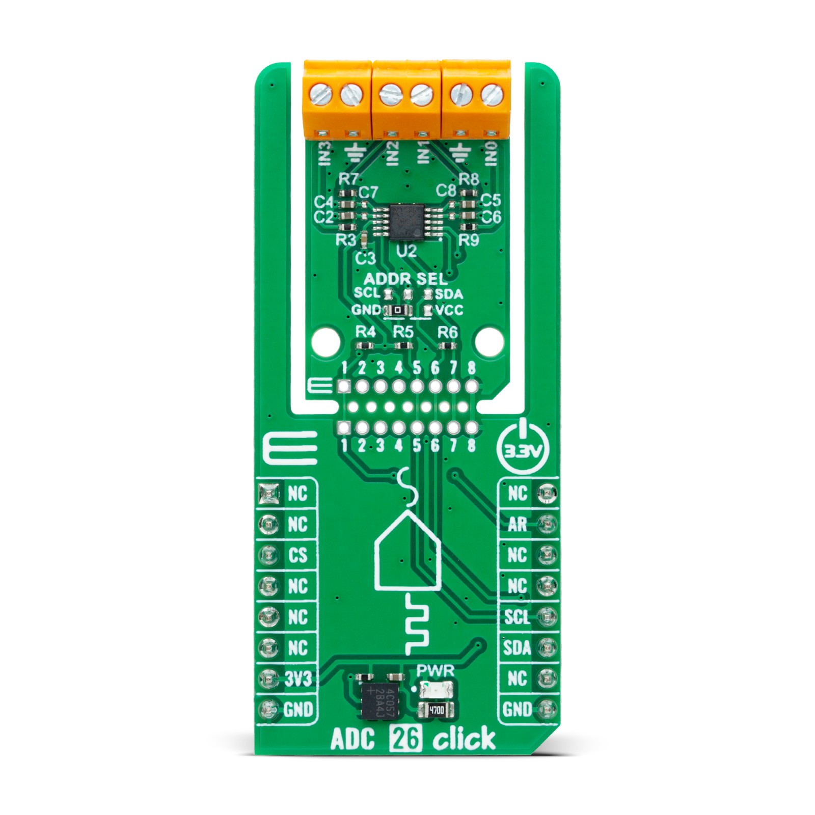 MikroElektronika MIKROE-6416 ADC 26 Click 12 Bit ADC Evaluation Board for Analog To Digital Signal Conversion for