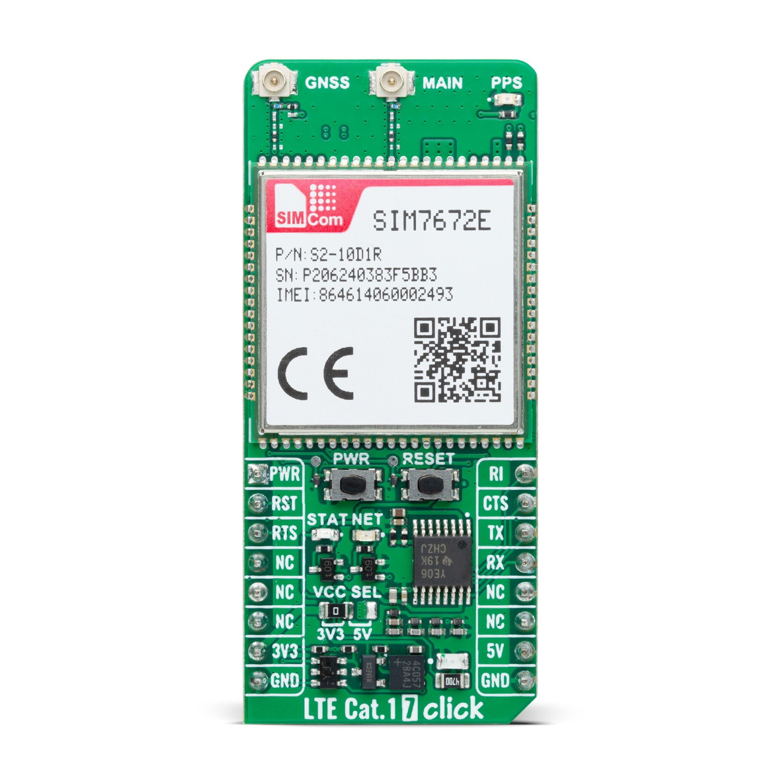 MikroElektronika Mikroe-6434 Evaluation Board GNSS Evaluation Board for LTE Cat 1 Connectivity And GNSS Support 2690 MHz