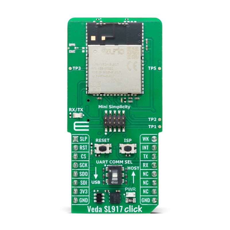 MikroElektronika Veda SL917 Click Wifi Antenna Connector WiFi, Bluetooth Add On Board for Wireless Devices 2.4 GHz