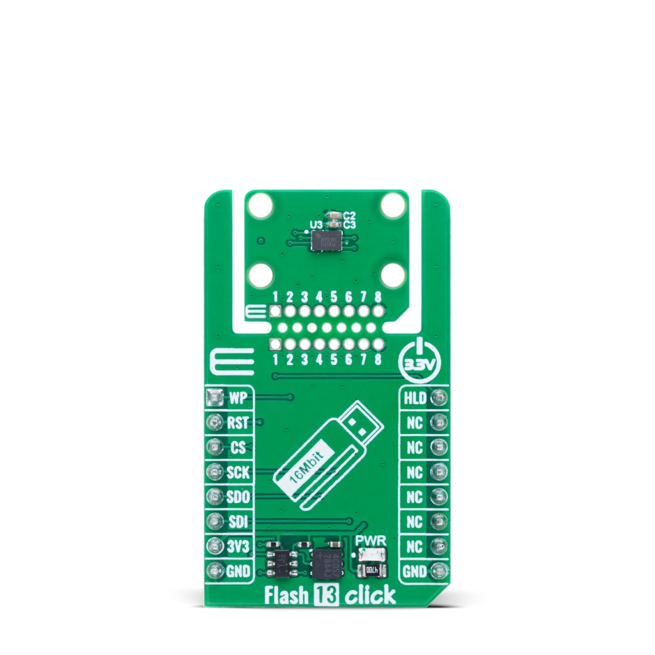 MikroElektronika MIKROE-6592 Flash 13 Click Add On Board for Flash Memory Chip for MikroBus