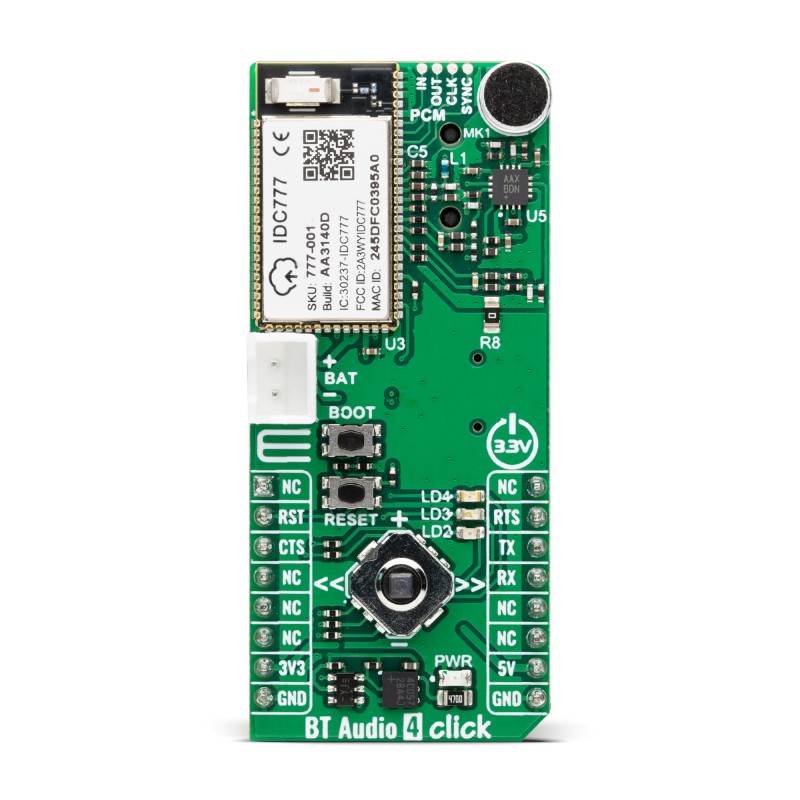 MikroElektronika MIKROE-6685 BT Audio 4 Click Evaluation Board Evaluation Board for Classic and LE Audio Modes for Add