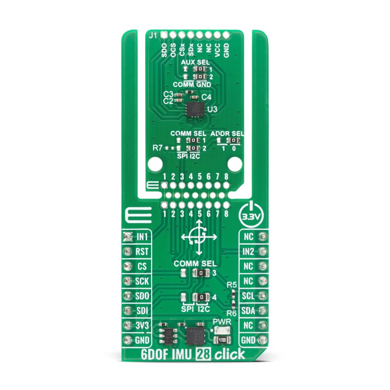 MikroElektronika 6DOF IMU Click SPI Click Board for LSM6DSV320X MikroBUS