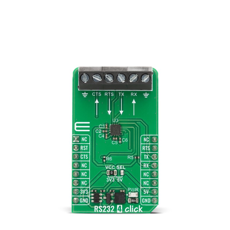 MikroElektronika MIKROE-6767 RS232 Click Add On Board for Ensuring Data Exchange Between Microcontrollers and External