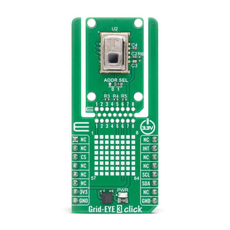 MikroElektronika Grid-EYE Click Infrared Click Board for AMG883642 MikroBUS