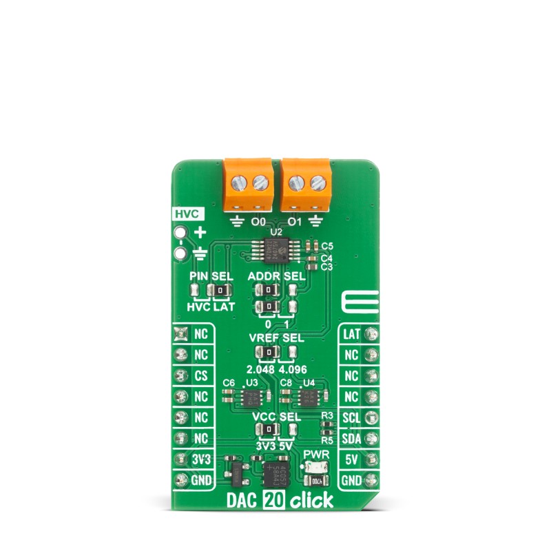 MikroElektronika MIKROE-6825 Click Board DAC Add On Board for MikroBUS for MCP47CMD22