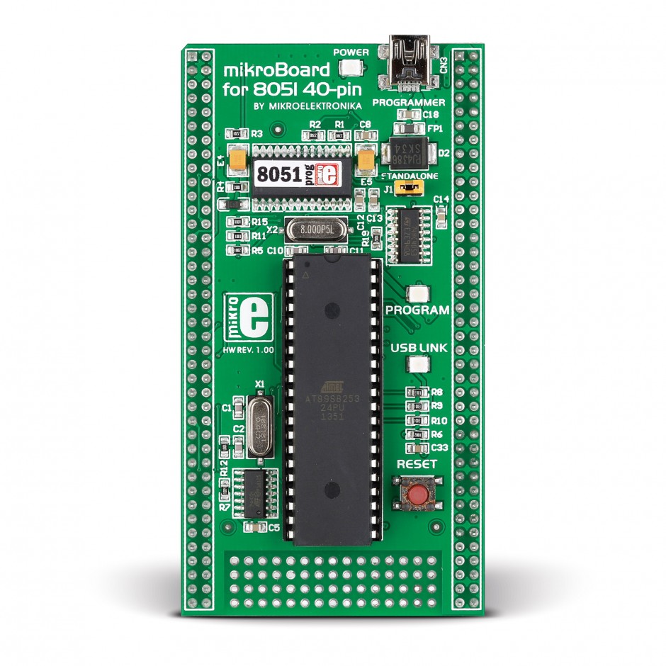 Brand-Rex MikroBoard for 8051 40-Pin with AT89S8253 MCU Board MIKROE-703