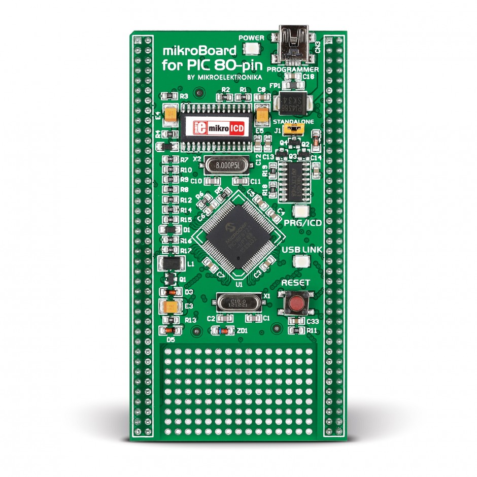 Brand-Rex mikroBoard for PIC 80-Pin with PIC18F8520 MCU Board MIKROE-707
