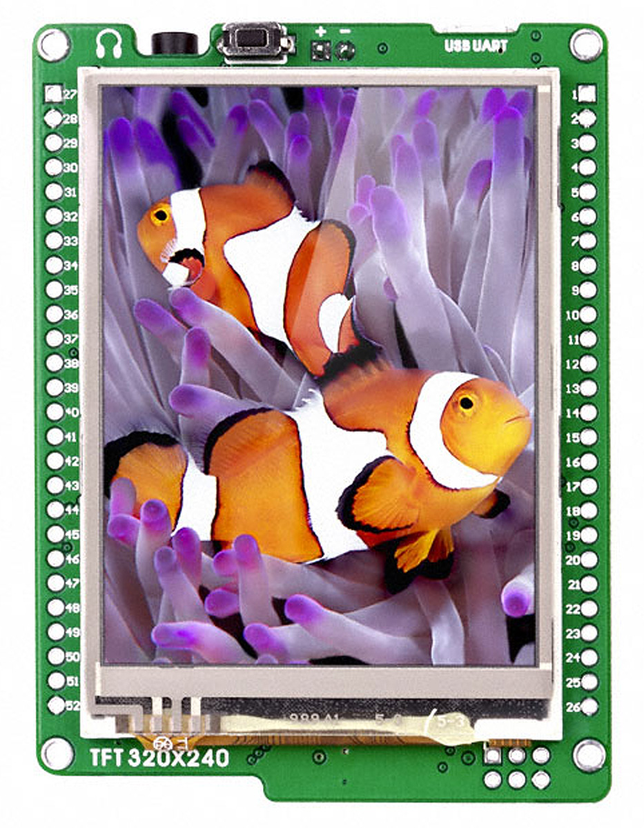 MikroElektronika MIKROE-755 Mikromedia for XMEGA 2.8 in TFT Colour Display Development Board With ATxmega128A1 for