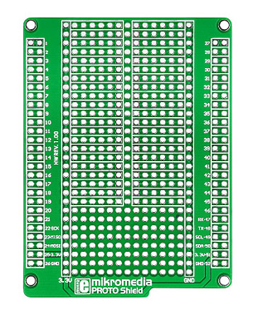 mikroe-767 MikroElektronika MIKROE-767 mikromedia PROTO 71.12 mm Expansion Board for PIC18FJ, PIC24, PIC32, XMEGA, dsPIC33
