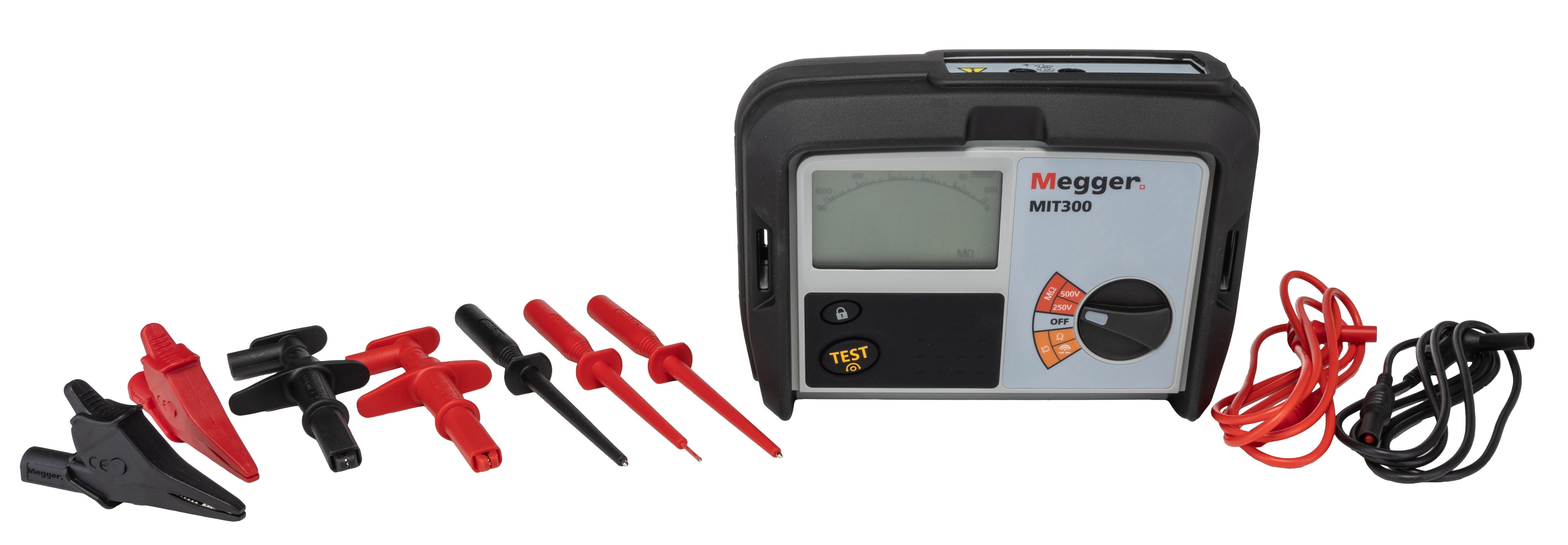 mit300-en Megger MIT300 Insulation & Continuity Tester, 250 V Min, 500 V dc Max CAT III