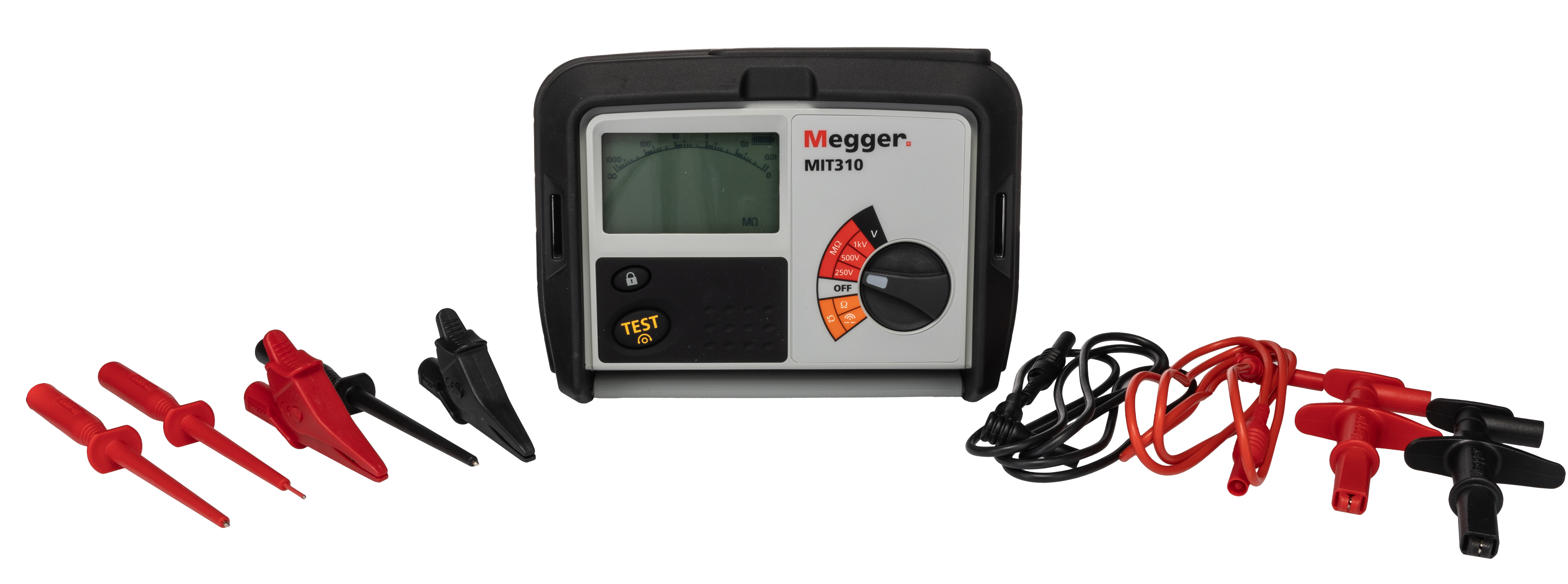 mit310-en Megger Insulation & Continuity Tester, 250 V Min, 1000 V Max CAT III