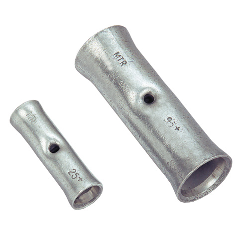 MECATRACTION, MJ Butt Connector, Uninsulated, Electro Tinned 5 AWG
