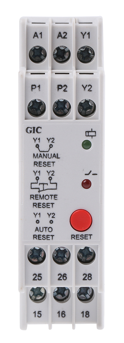 GIC Monitoring Relay, 1 Phase, DPDT, DIN Rail, 24V ac 24 V dc