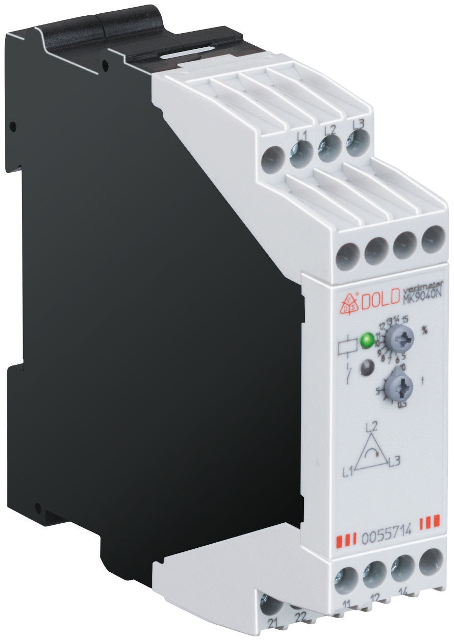 Dold Monitoring Relay, 3 Phase, 0.8 to 1.1 UN Monitor Range, DPDT, DIN Rail, 400V ac