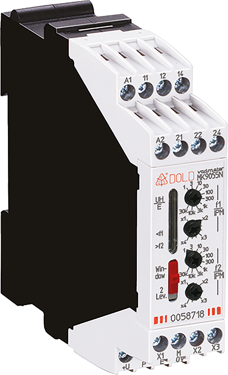 Dold Monitoring Relay, DPDT, DIN Rail, 230V ac 24 V dc