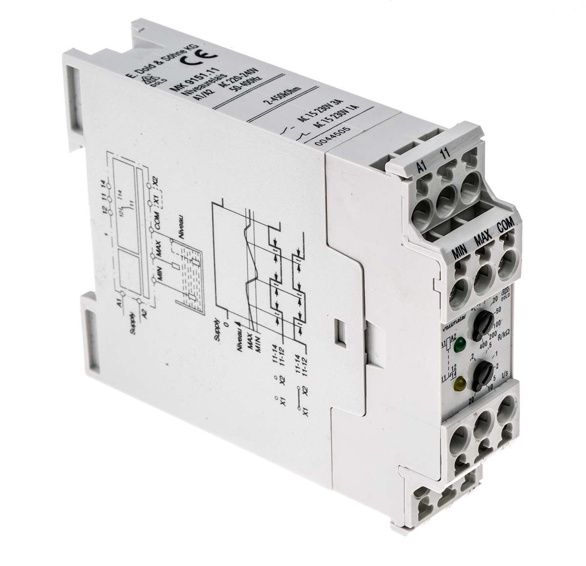 Dold MK 9151N Series Liquid Level Relay -, DIN Rail 1 Voltage Input 240V ac-Rated Relay