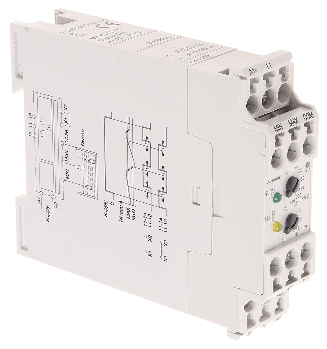 Dold MK 9151N Series Liquid Level Relay -, DIN Rail 1 Voltage Input 24V dc-Rated Relay