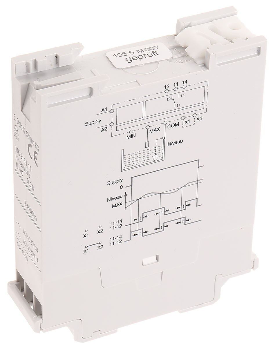mk915111-2-450kohm-dc24v Dold MK 9151N Series Liquid Level Relay -, DIN Rail 1 Voltage Input 24V dc-Rated Relay
