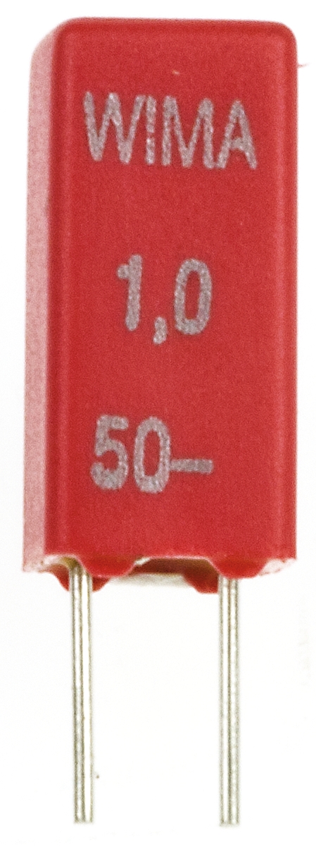 WIMA MKS02 Film Capacitor 1 μF 30V ac 50 V dc, Through Hole