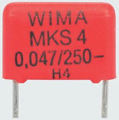 WIMA MKS4 Film Capacitor 330 nF 40V ac 63 V dc, Through Hole