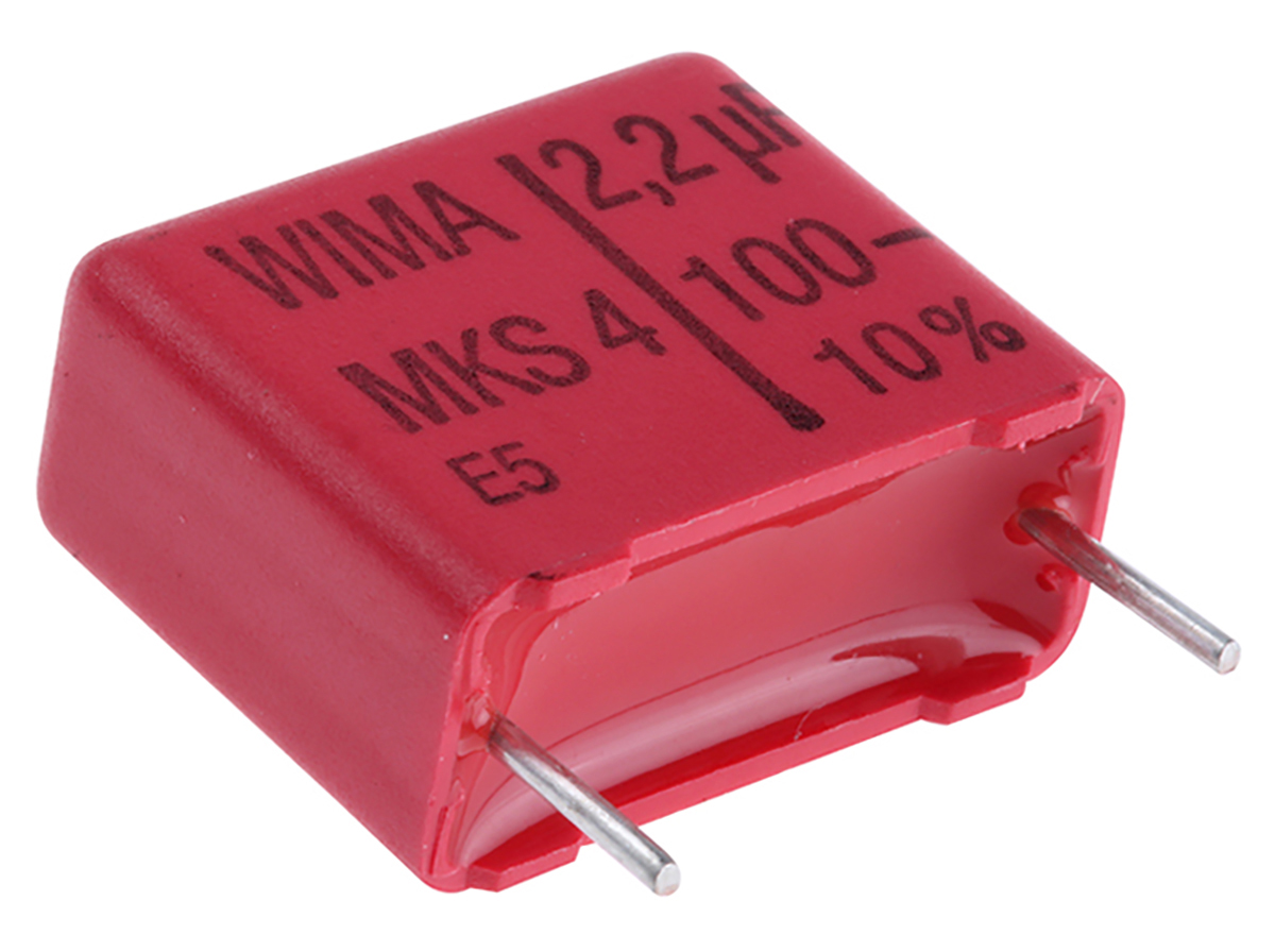 WIMA MKS4 Film Capacitor 2.2 μF 63V ac 100 V dc, Through Hole