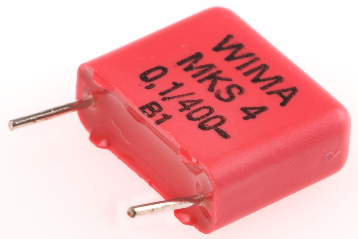 WIMA MKS4 Film Capacitor 100 nF 200V ac 400 V dc, Through Hole