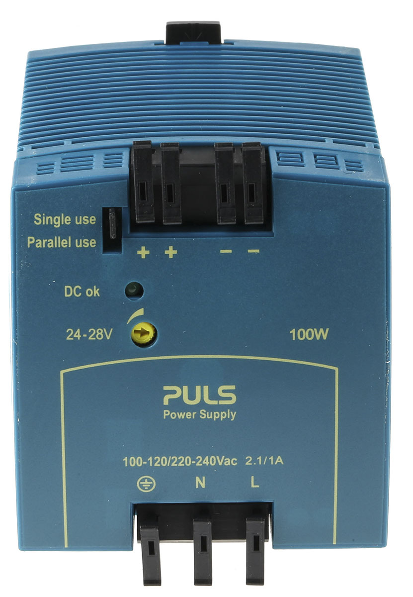 PULS MiniLine Switched Mode DIN Rail Power Supply 120V ac 28V dc, 4.2 A Output 100 W