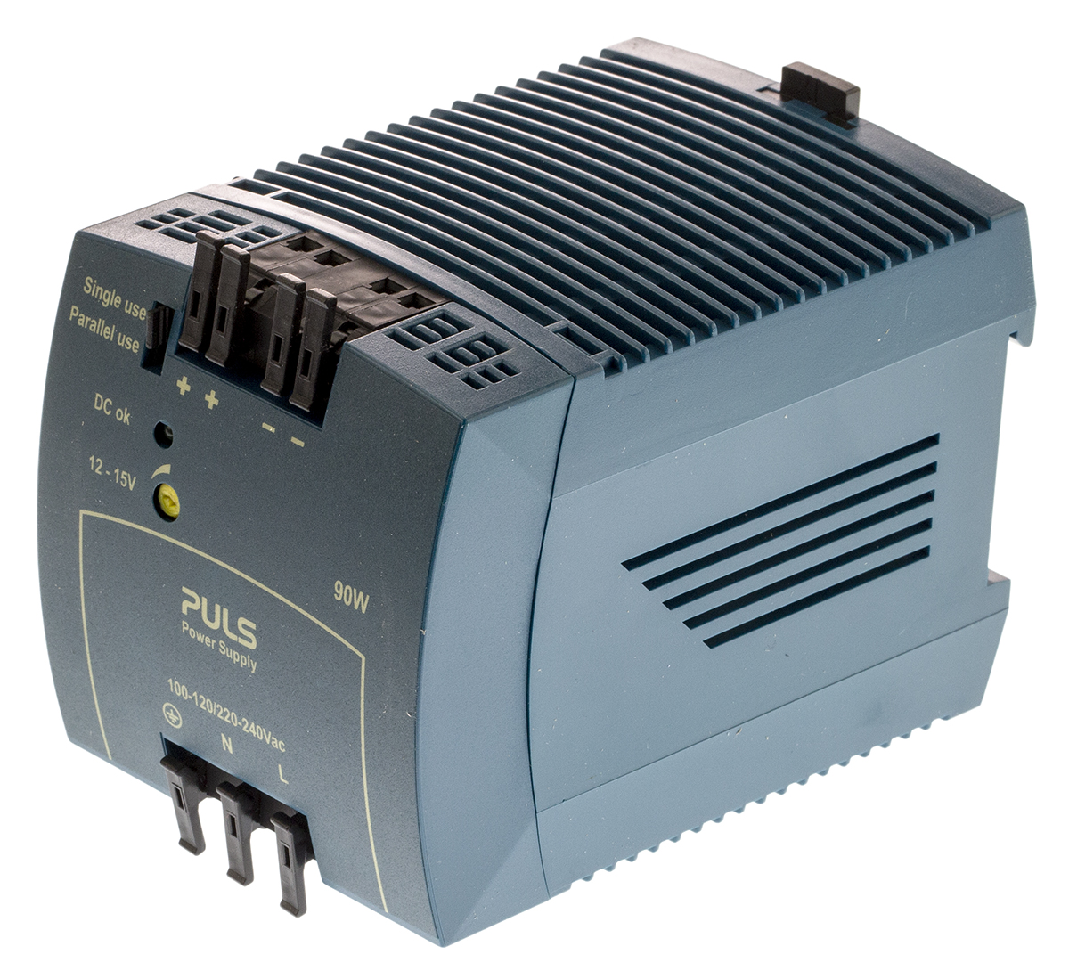 PULS MiniLine Switched Mode DIN Rail Power Supply 120V ac, 240 V ac AC Input 15V dc, 7.5 A Output DC 90 W