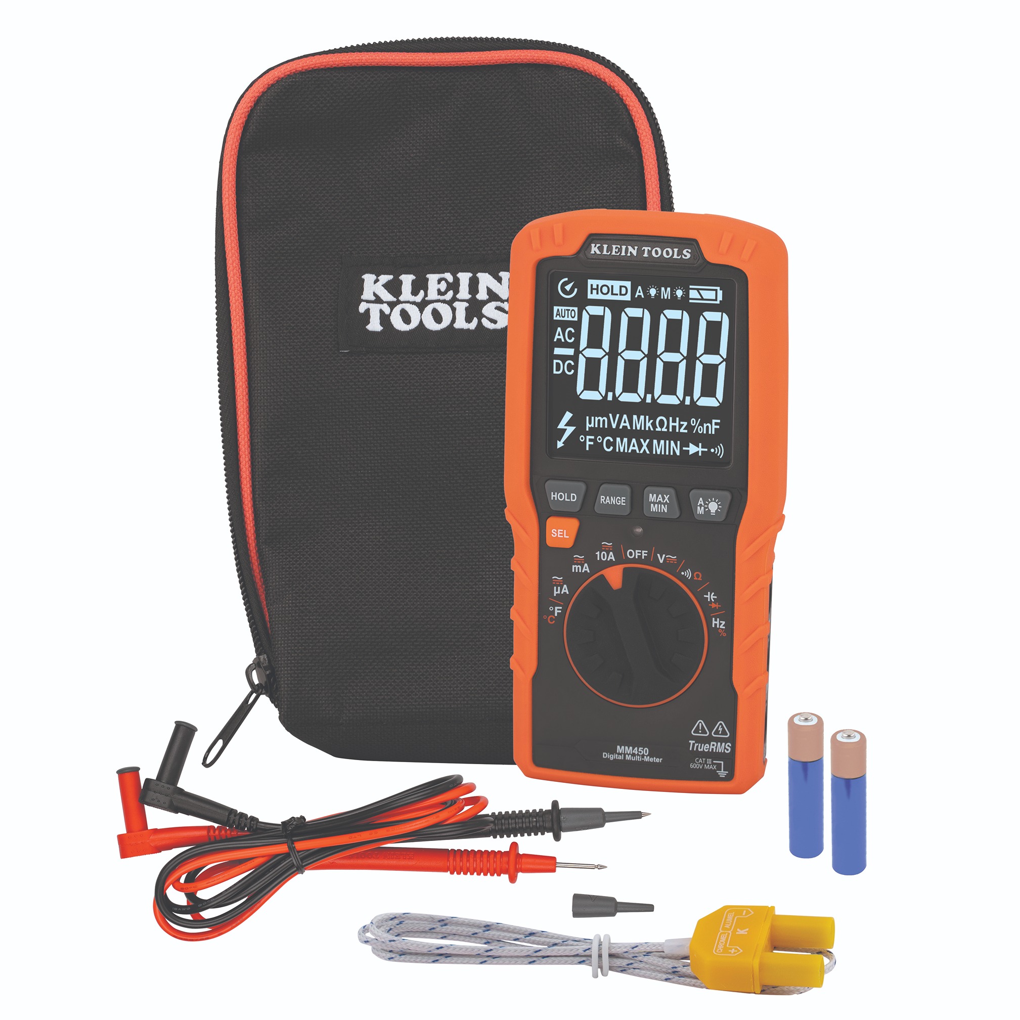 Klein Tools MM450 Handheld LCD Multimeter True RMS, 10 A ac, 10 A dc, 1 kV ac
