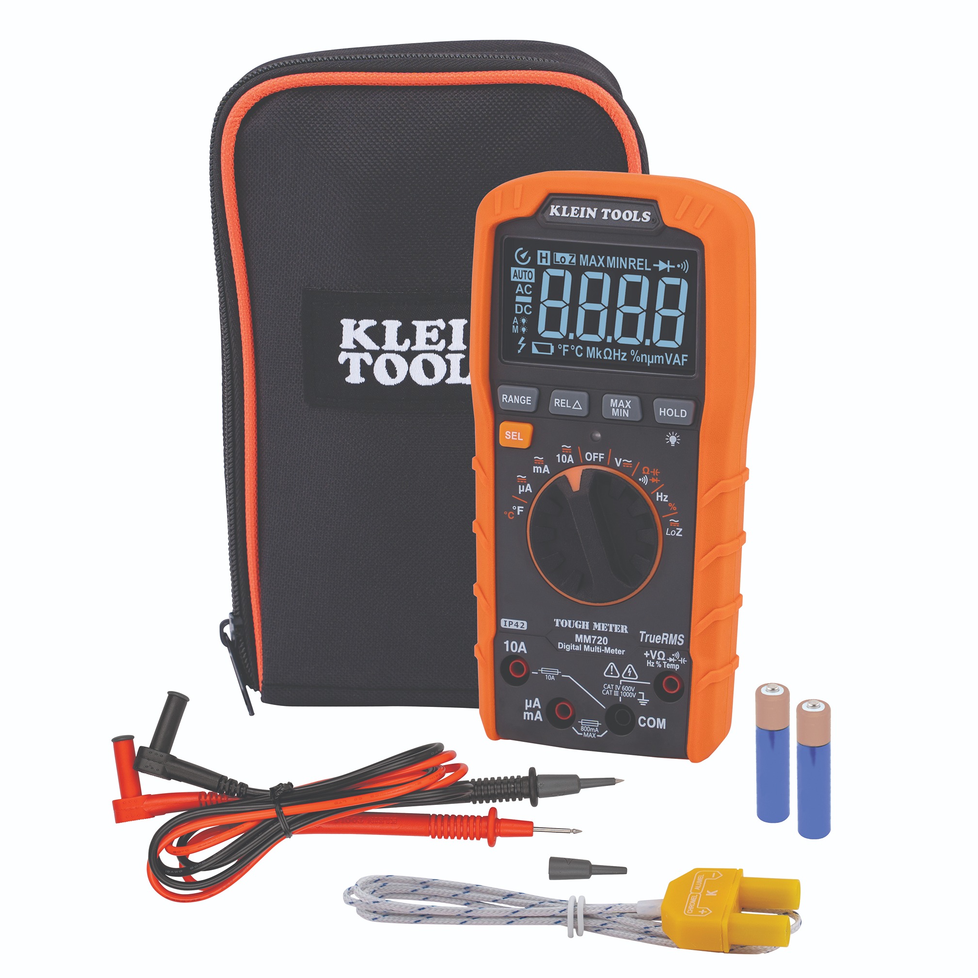 Klein Tools MM720 Handheld LCD Multimeter True RMS, 10 A ac, 10 A dc, 1 kV ac