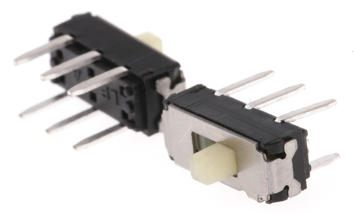 KNITTER-SWITCH PCB Slide Switch DPDT Latching 200mA Silver Plated Phosphor Bronze