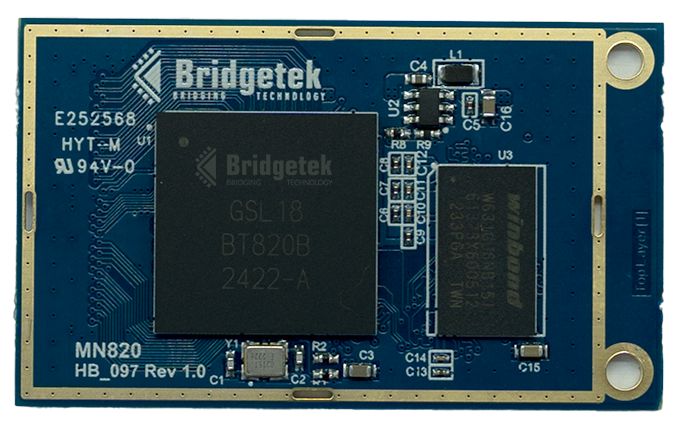 Bridgetek MN820 BT820 Mini Module with On-board 1Gbit DDR3L SDRAM LCD Development Kit With BT820B for VM820C Development