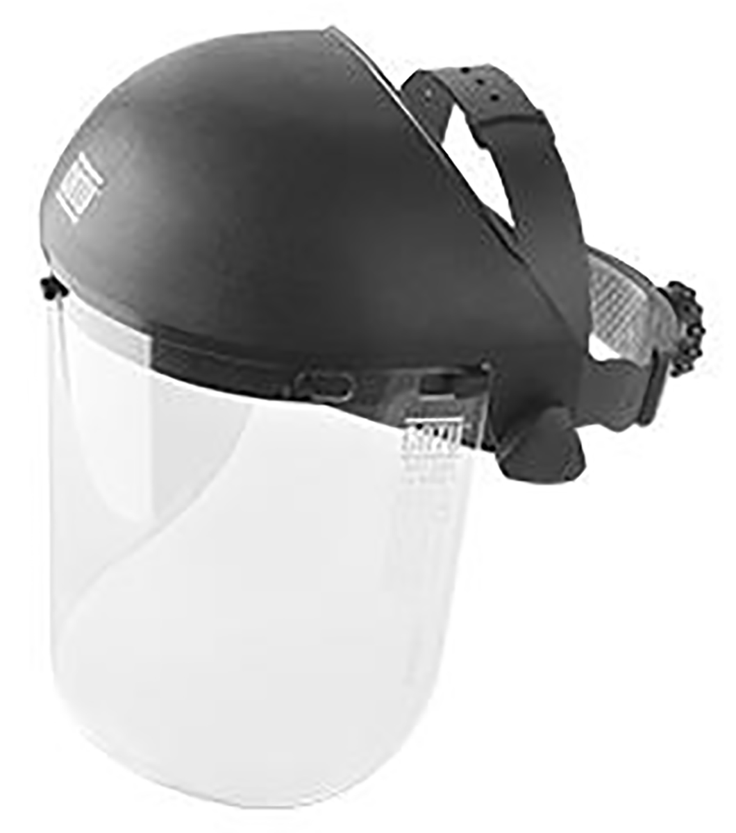 Catu Clear Polycarbonate Face Shield with Brow Guard, Resistant To High Speed Particles, Electric Arc Resistant, Impact