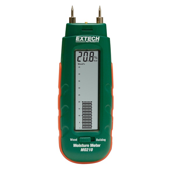 Extech MO210 Moisture Meter, ±1 % Accuracy, LCD Display, Battery-Powered