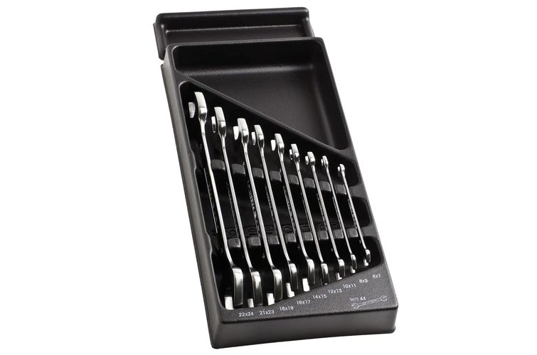 Facom 9-Piece Spanner Set, 6 x 7 to 22 x 24 mm